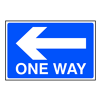 One Way Arrow Left Sign - FMX, 600 X 400mm